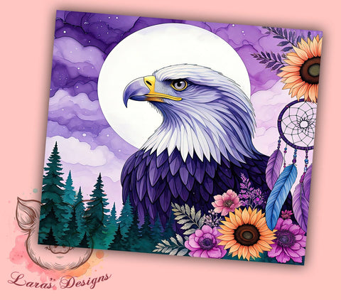Eagle Dreamcatcher 20oz Tumbler, Eagle Tumbler, Dreamcatcher Design, 20oz Tumbler, Sublimation Wrap, Native American Art, Boho Decor, Wildlife Gift Sublimation Lara' s Designs 
