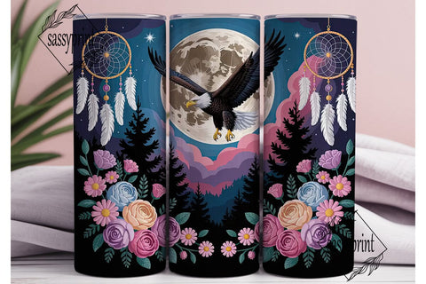 Eagle Dreamcatcher Floral 20oz Tumbler Sublimation sassyprint 