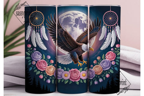 Eagle Dreamcatcher Floral 20oz Tumbler Sublimation sassyprint 