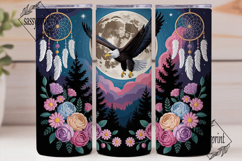 Eagle Dreamcatcher Floral 20oz Tumbler Sublimation sassyprint 