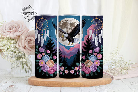 Eagle Dreamcatcher Floral 20oz Tumbler Sublimation sassyprint 