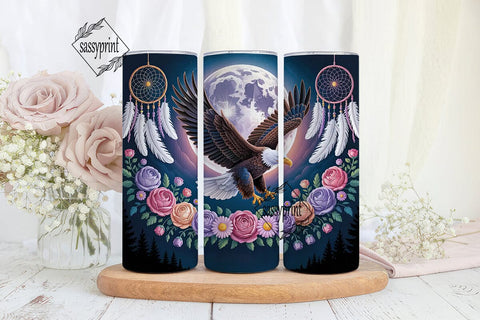 Eagle Dreamcatcher Floral 20oz Tumbler Sublimation sassyprint 
