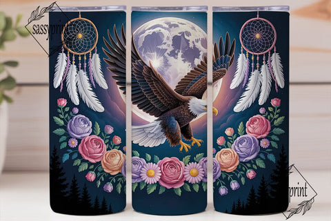 Eagle Dreamcatcher Floral 20oz Tumbler Sublimation sassyprint 