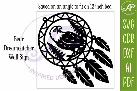 Eagle Dreamcatcher Laser Cut File, Wild Animal Wall Art SVG SVG APInspireddesigns 