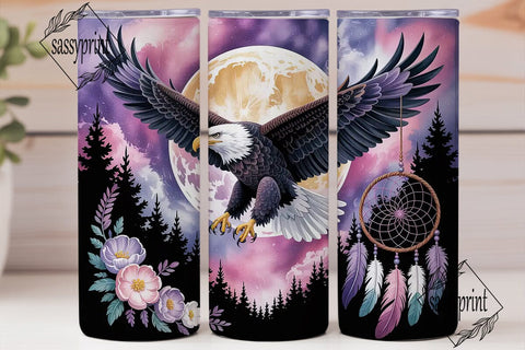 Eagle Dreamcatcher Moon 20oz Tumbler Sublimation sassyprint 