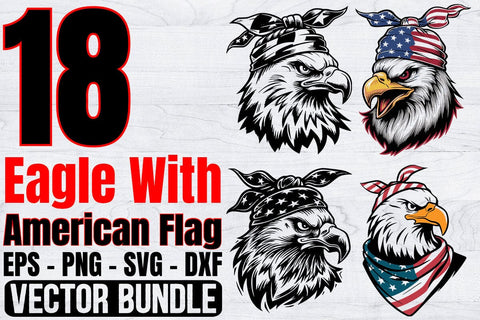 Eagle Eagle with American Flag Bundle, Usa Eagle Svg SVG Creativeart88 