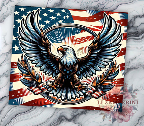 Eagle Flying American Flag 20oz Tumbler Wrap PNG, 4th of July Tumbler Png, Straight & Tapered Tumbler Wrap, Instant Digital Download Sublimation Li Zamperini 