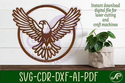 Eagle front on wall sign svg laser cut design SVG APInspireddesigns 