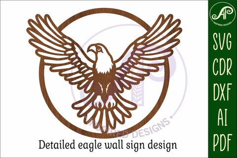 Eagle front on wall sign svg laser cut design SVG APInspireddesigns 