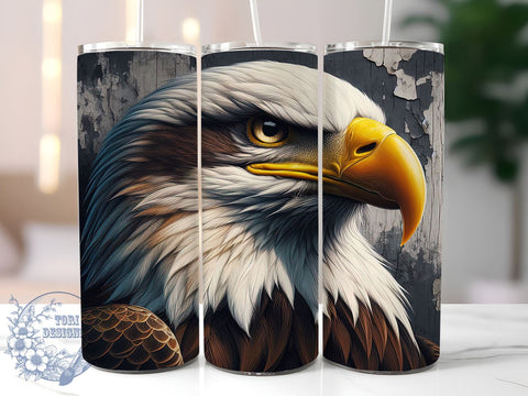 Eagle Grunge 20oz Skinny Tumbler, Eagle Tumbler Png, Straight & Tapered Tumbler Wrap, Instant Digital Download Sublimation ToriDesigns 