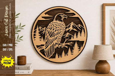 Eagle Landscape Wall Art laser Cut svg Cutting file SVG Regulrcrative 