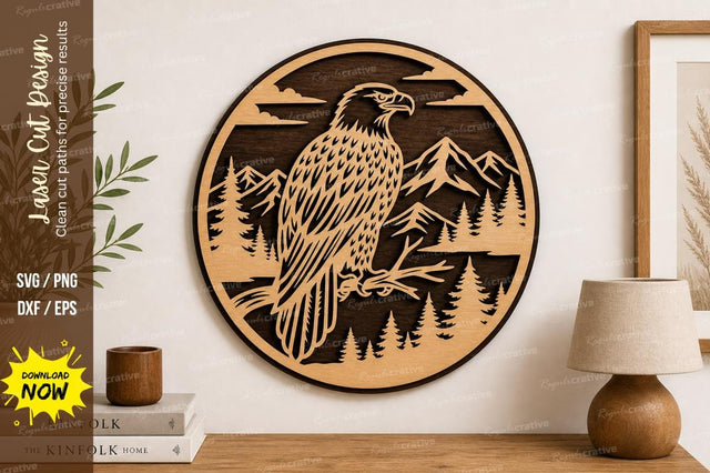 Eagle Landscape Wall Art laser Cut svg Cutting file SVG Regulrcrative 