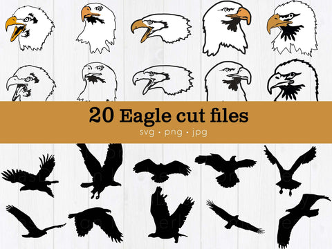 Eagle mascot and silhouette svg cut file SVG Kimberly Thomas Design 