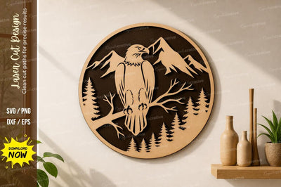 Eagle Mountain Scene laser Cut svg Cutting file SVG Regulrcrative 