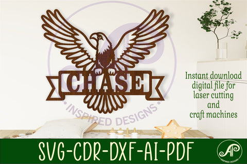 Eagle name sign svg laser cut file SVG APInspireddesigns 