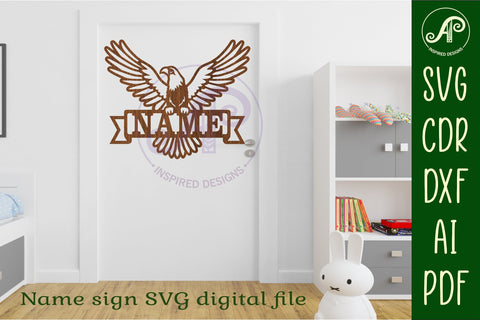 Eagle name sign svg laser cut file SVG APInspireddesigns 