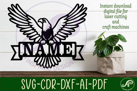 Eagle name sign svg laser cut file SVG APInspireddesigns 