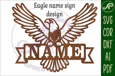 Eagle name sign svg laser cut file SVG APInspireddesigns 