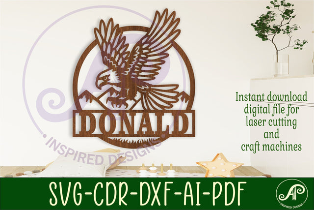 Eagle name sign svg laser SVG APInspireddesigns 