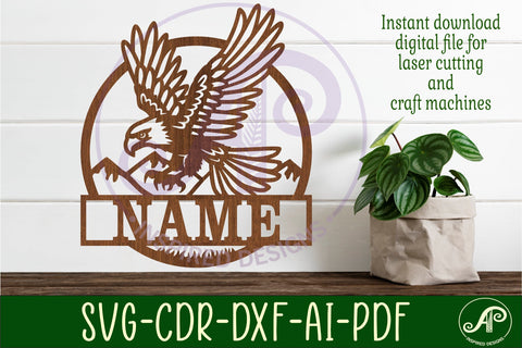 Eagle name sign svg laser SVG APInspireddesigns 