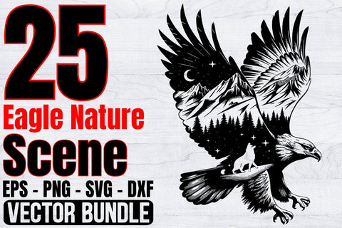 Eagle Nature Scene Svg Bundle, Eagle Svg, Eagle Landscape Svg SVG Creativeart88 