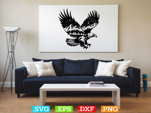 Eagle Nature Scene Svg, Eagle Svg, Eagle Landscape Svg SVG Creativeart88 