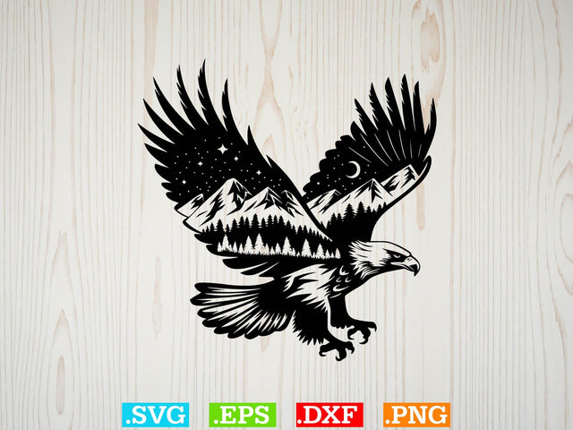 Eagle Nature Scene Svg, Eagle Svg, Eagle Landscape Svg SVG Creativeart88 