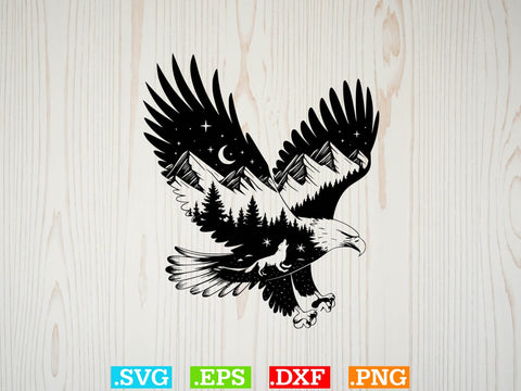 Eagle Nature Scene Svg, Eagle Svg, Eagle Landscape Svg SVG Creativeart88 