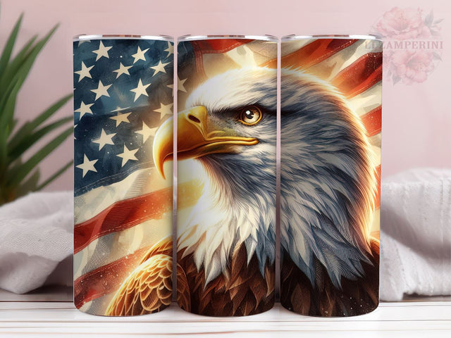 Eagle USA Flag 20 Oz Skinny Tumbler Wrap, Eagle Wrap Sublimation PNG, Instant Digital Download PNG, Straight & Tapered Tumbler Wrap PNG Sublimation Li Zamperini 