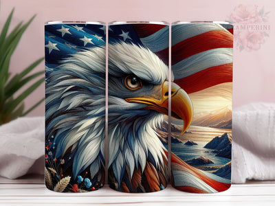 Eagle USA Flag 20 Oz Skinny Tumbler Wrap, Eagle Wrap Sublimation PNG, Instant Digital Download PNG, Straight & Tapered Tumbler Wrap PNG Sublimation Li Zamperini 