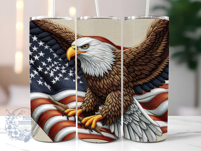 Eagle USA Flag 20 Oz Skinny Tumbler Wrap Sublimation StraightTapered Tumbler PNG File Digital Download, Eagle Wrap Sublimation PNG Sublimation ToriDesigns 