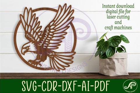 Eagle wall sign svg laser cut design SVG APInspireddesigns 