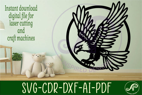 Eagle wall sign svg laser cut design SVG APInspireddesigns 