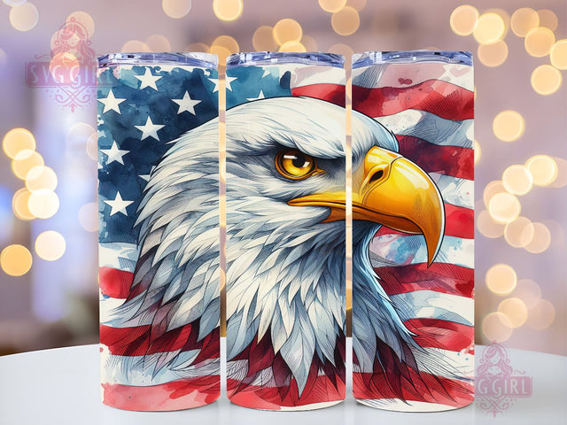 Eagle With American Flag 20oz Tumbler Wrap Sublimation Design, Straight Tapered Tumbler Wrap, American Eagle Tumbler Png, Instant Digital Download Sublimation SvggirlplusArt 