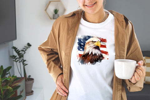 Eagle with American Flag Sublimation Bundle Sublimation Designangry 