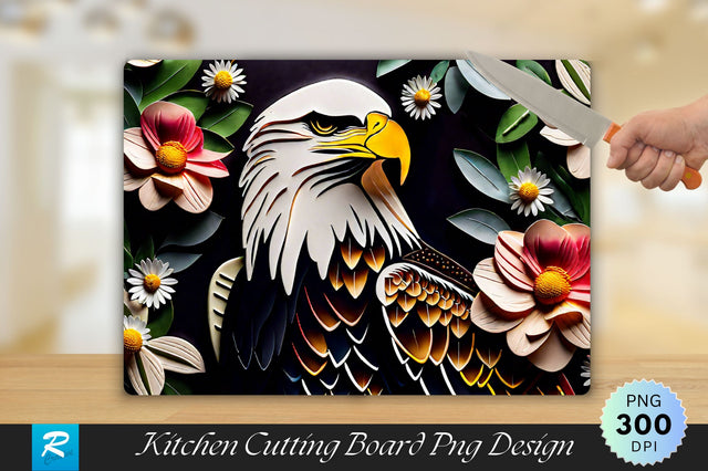 Eagle With Flowers Cutting Board Sublimation Regulrcrative 