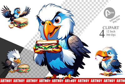 Eagle with Sandwich Clipart Sublimation artnoy 