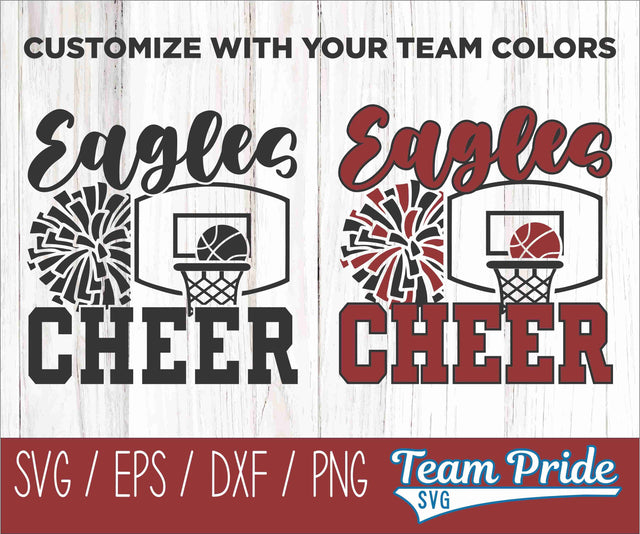 Eagles Basketball Cheer SVG Digital Download Printable - SVG, EPS, DXF, PNG SVG Team Pride SVG 