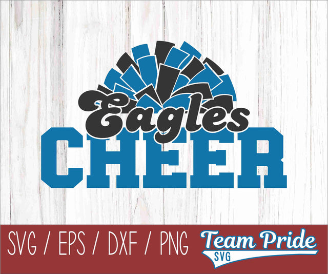 Eagles Cheer Pom Pom SVG Digital Download Printable - SVG, EPS, DXF, PNG SVG Team Pride SVG 