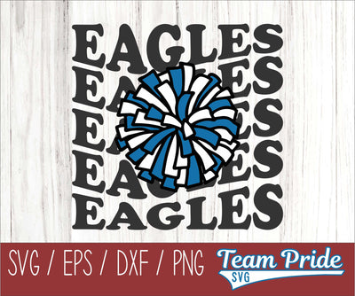 Eagles Cheer Vintage Wave SVG Digital Download Printable - SVG, EPS, DXF, PNG SVG Team Pride SVG 