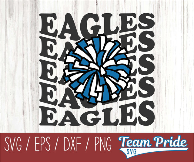 Eagles Cheer Vintage Wave SVG Digital Download Printable - SVG, EPS, DXF, PNG SVG Team Pride SVG 
