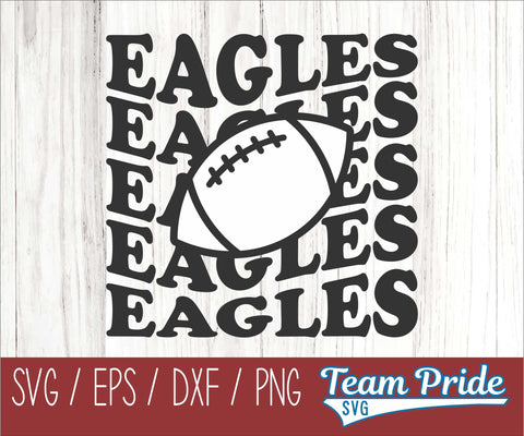 Eagles Football Retro Wave SVG Digital Download Printable - SVG, EPS, DXF, PNG SVG Team Pride SVG 