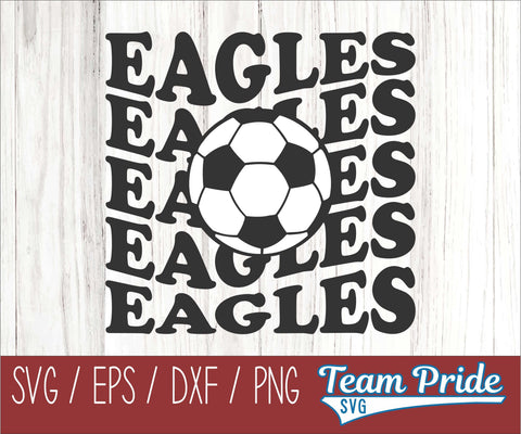 Eagles Soccer Retro Wave SVG Digital Download Printable - SVG, EPS, DXF, PNG SVG Team Pride SVG 