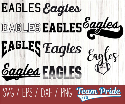 Eagles SVG Bundle Digital Download Printable - SVG, EPS, DXF, PNG SVG Team Pride SVG 