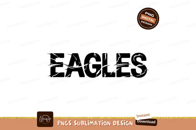 Eagles Text Design Vector Black And White Sublimation Designangry 