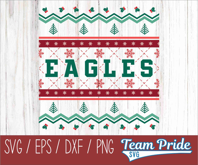 Eagles Ugly Christmas Sweater Festive Holiday Design SVG, EPS, DXF, PNG SVG Team Pride SVG 