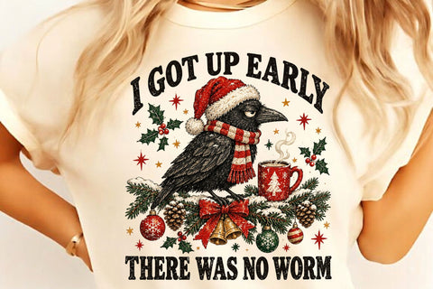 Early Bird Crow Christmas Coffee PNG Sublimation SVGista 