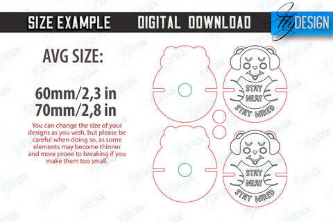 Earphone Cord Organizer Laser Cut Bundle | Gadget Accessories | Winder Earphone Cord Organizer | CNC Files SVG Fly Design 