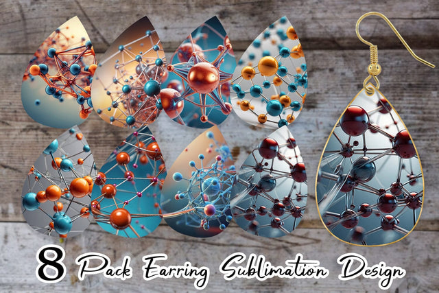 Earring 3D Atom Sublimation artnoy 