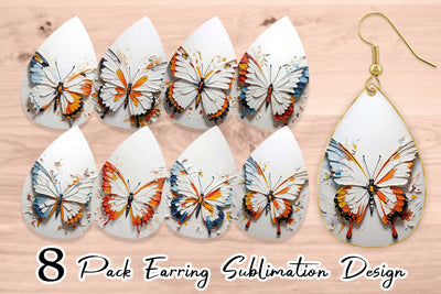 Earring 3D Butterfly Painting Sublimation artnoy 